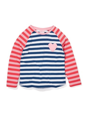 P.A. Play Jnr Girls Stripe Heart Top