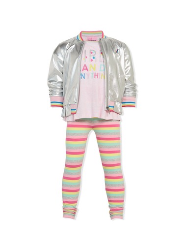 P.A. Play Jnr Girls Silver Bomber Jacket