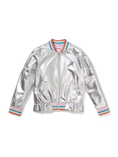 P.A. Play Jnr Girls Silver Bomber Jacket
