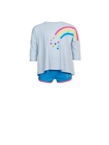 P.A. Play Jnr Girls Rainbow Pom Pom Top