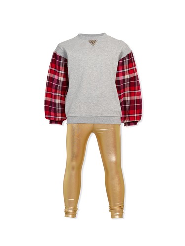 P.A. Play Jnr Girls Check Sweat Top