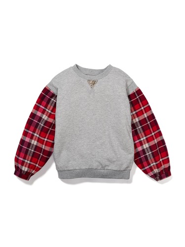P.A. Play Jnr Girls Check Sweat Top