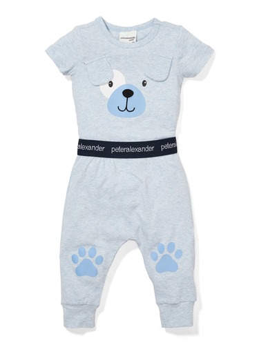 P.A. Play Baby Blue Puppy Bodysuit