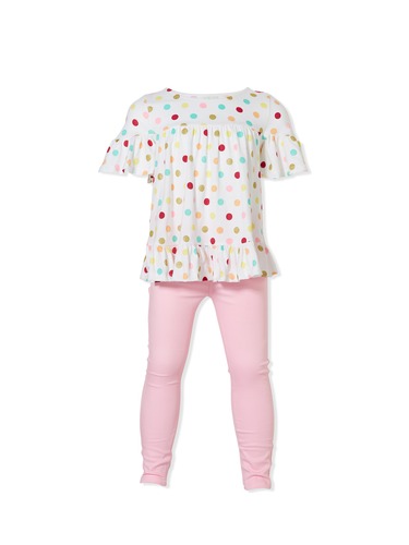 P.A. Play Jnr Girls Spotty Frill Top