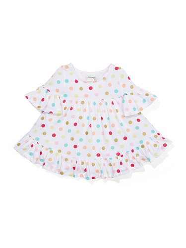 P.A. Play Jnr Girls Spotty Frill Top