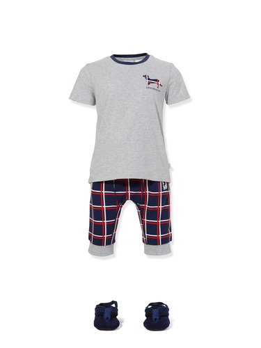 Jnr Boys Windowpane Pj Set