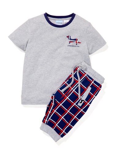 Jnr Boys Windowpane Pj Set
