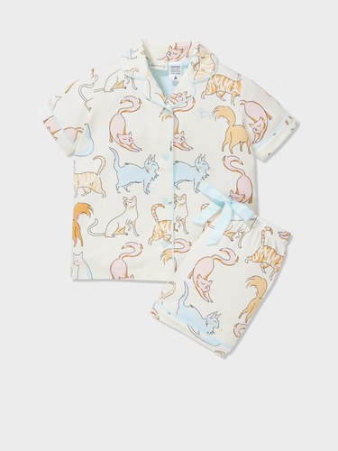 Jnr Girls Cat Classic Pj Set                                                                                                    