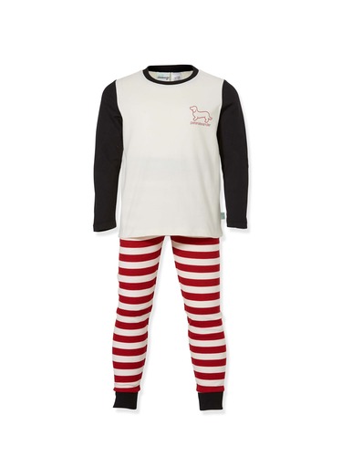 Jnr Boys Red Stripe Waffle Pj Set