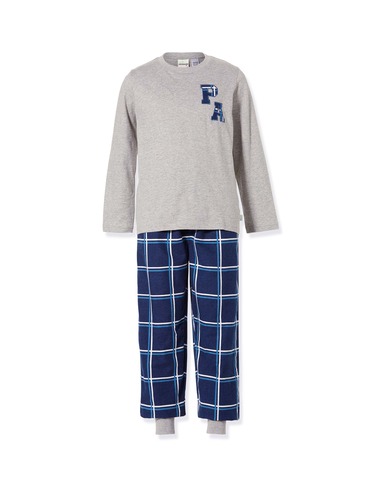 Boys Windowpane Flannelette Pj Set