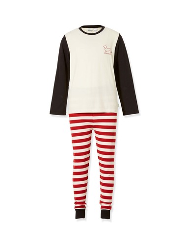 Boys Red Stripe Waffle Pj Set