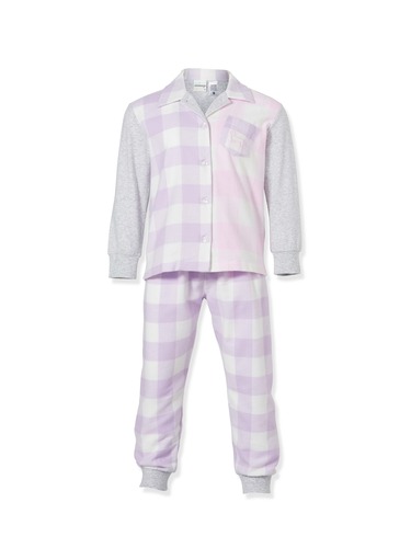 Jnr Girl Gingham Flannelette Long Pj Set
