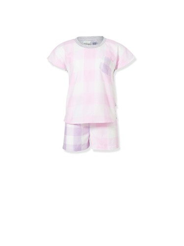 Jnr Girl Gingham Short Pj Set