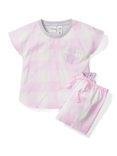 Jnr Girl Gingham Short Pj Set