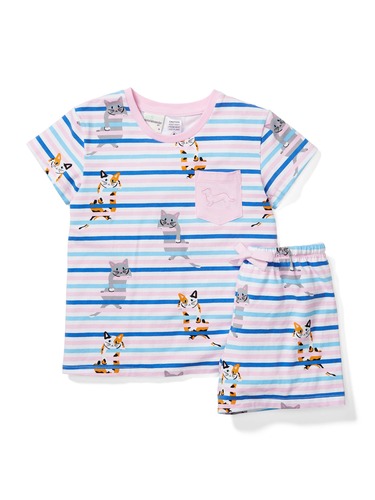 Jnr Girls Kitty Short Pj Set