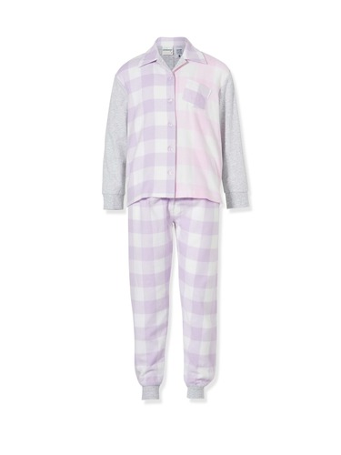Girls Gingham Flannelette Long Pj Set