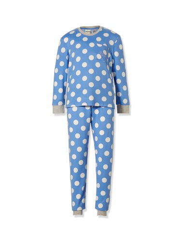 Girls Blue Spot Fuzzy Pj Set