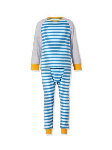 Boys Stripe Waffle Long Pj Set