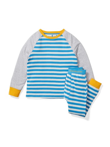 Boys Stripe Waffle Long Pj Set