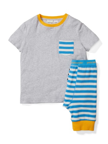 Boys Stripe Waffle Short Pj Set