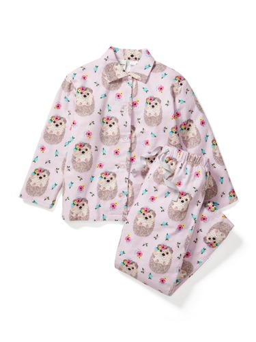 Jnr Girls Flannelette Hedgehog Pj Set