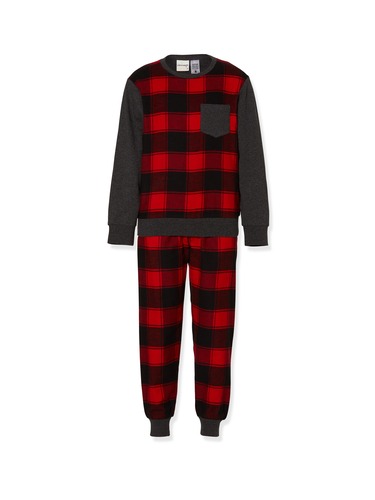 Boys Big Red Check Flannelette Pj Set