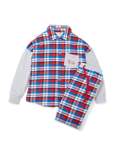 Kids Check Flannelette Pj Set
