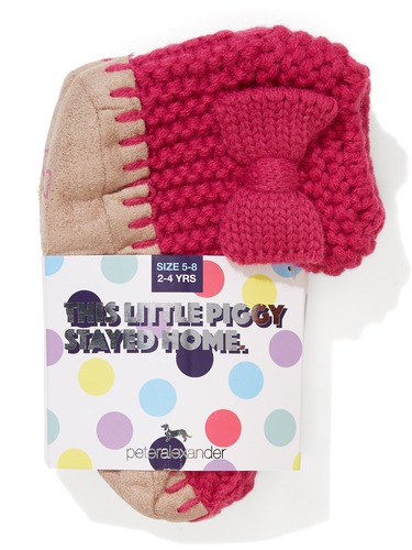 Kids Bow Knit Bootie Sock