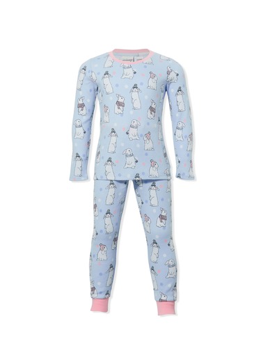 Jnr Girls Bunny Waffle Pj Set