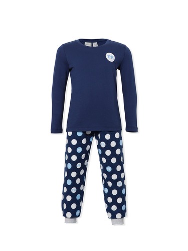 Jnr Boys Penny Spot Flannelette Pj Set