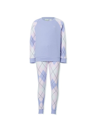 Girls Argyle Waffle Pj Set