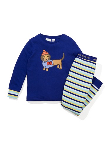 Jnr Boys Penny Stripe Long Sleeve Pj Set