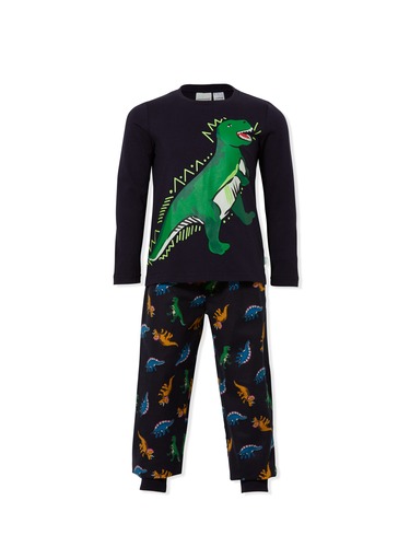 Jnr Boys Dinosaur Flannelette Long Pj Set