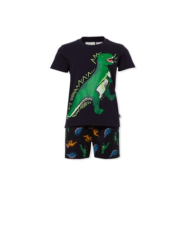 Jnr Boys Dinosaur Flannelette Short Pj Set