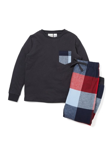 Boys Buffalo Check Flannelette Pj Set