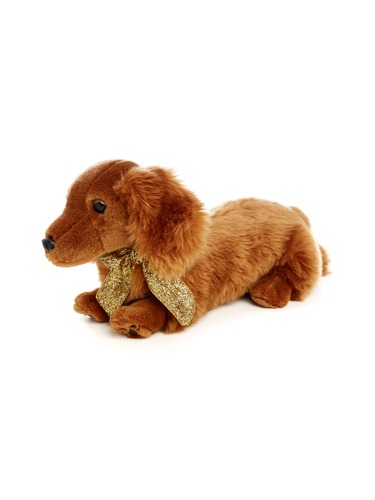 Penny Dog Gold Bow Plush Toy