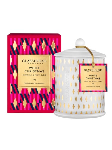 Glasshouse Fragrances Limited Edition White Christmas Candle 350G