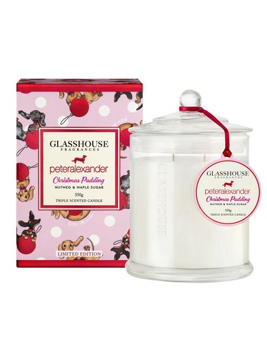 Glasshouse Fragrances Limited Edition P.A. Xmas Pudding Candle 350G