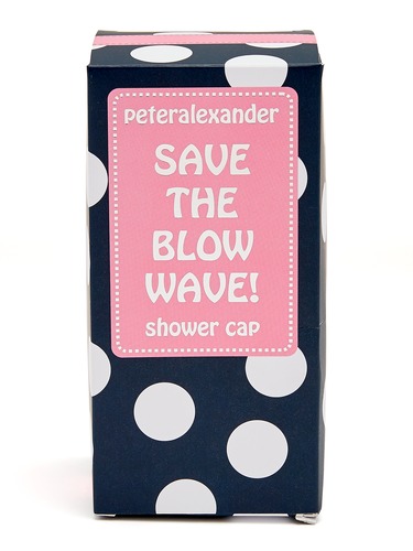 Navy Spot Shower Cap
