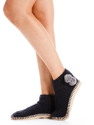 Ladies Knit Bootie Socks