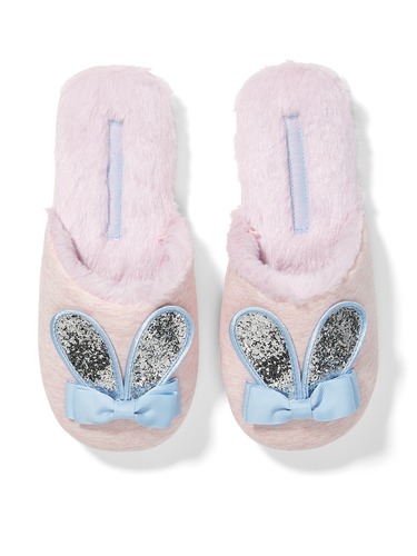 Ladies Sequin Bunny Scuff