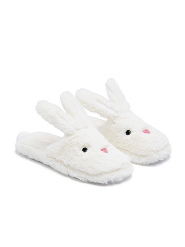 Ladies Fluffy Bunny Scuff