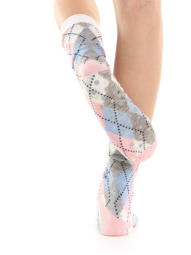 Argyle Fur Lined Sock