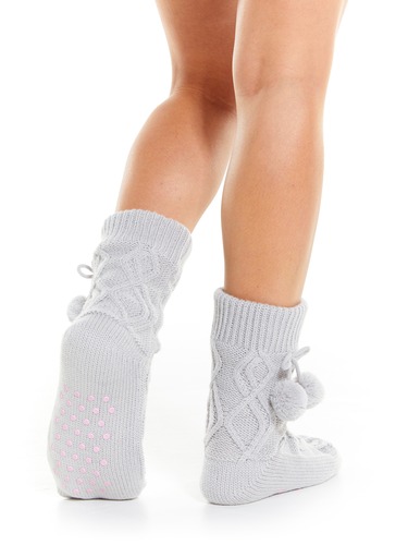 Cable Knit Sparkle Sock