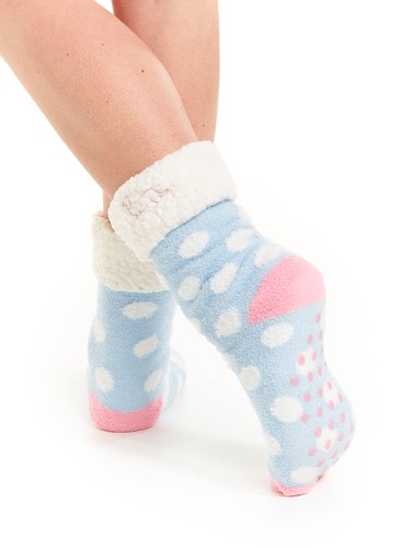 Polka Dot Fur Lined Sock