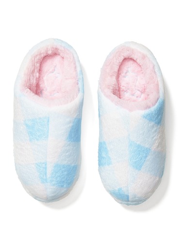 Blue Gingham Cuddle Scuff