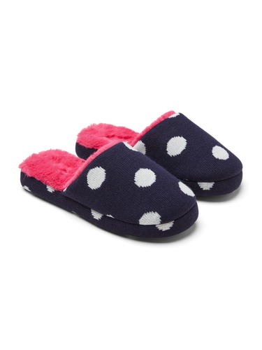 Navy Spot Cuddle Scuff